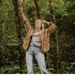 Free People Quilted Dolman Jacket